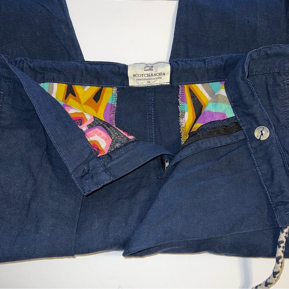 Scotch & Soda Women’s Navy Blue Asymmetrical Zip Closure Trousers Sz M - Picture 3 of 9